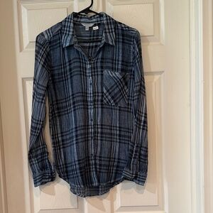 Lucky Brand blue Checkered women’s long sleeve Shirt size small